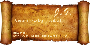Javorniczky Izabel névjegykártya